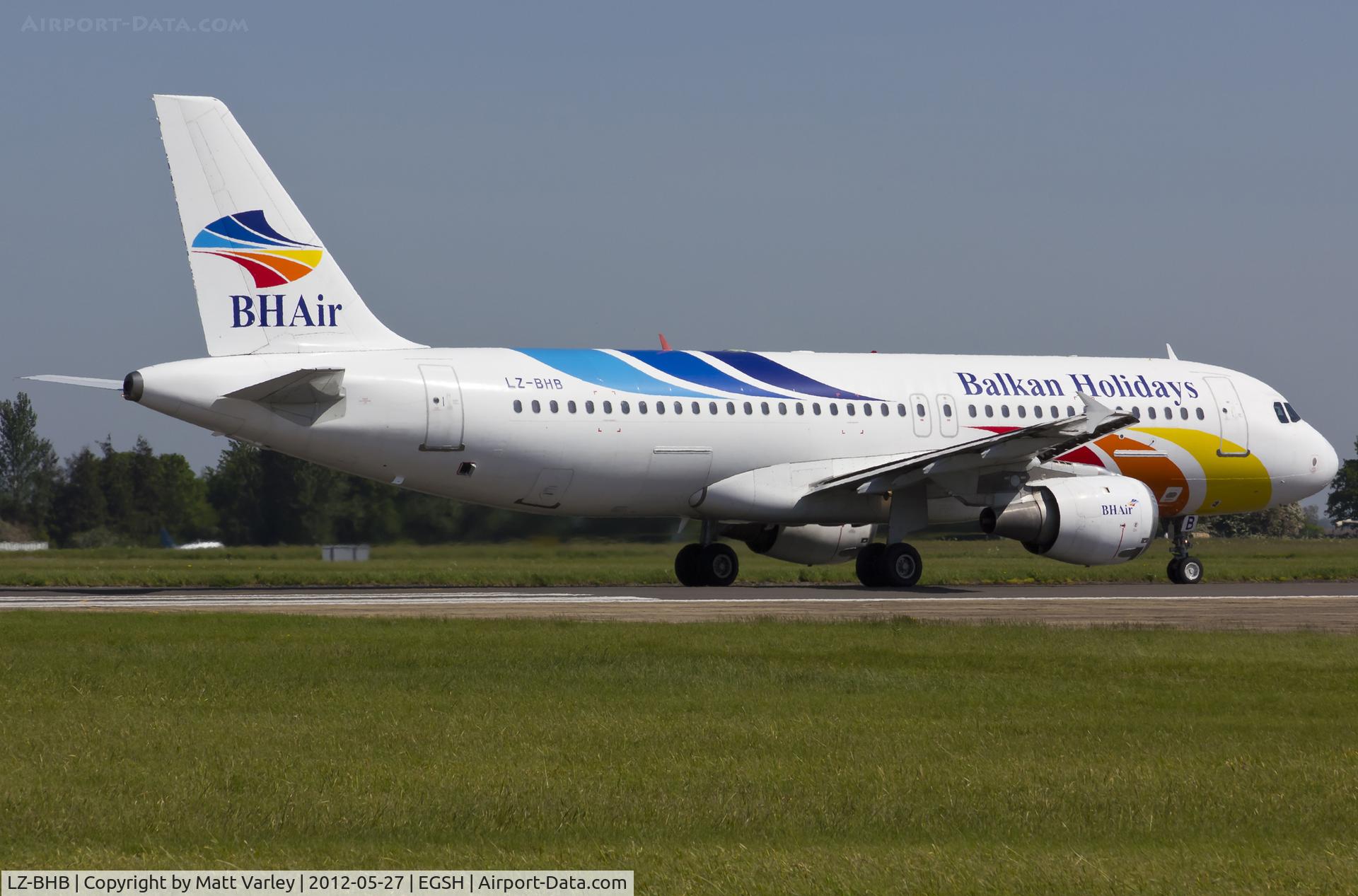 LZ-BHB, 1992 Airbus A320-212 C/N 294, About to depart EGSH.