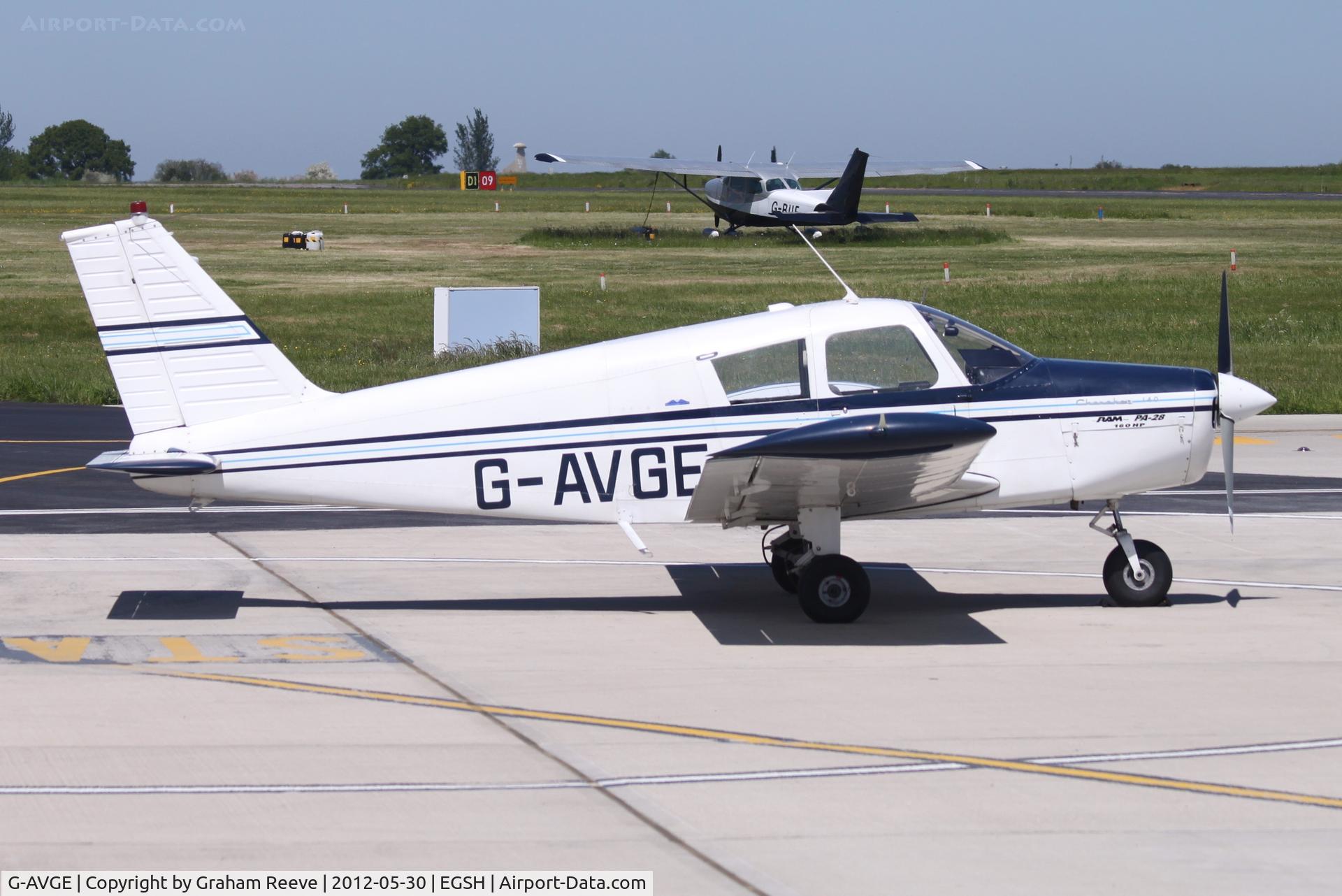 G-AVGE, 1967 Piper PA-28-140 Cherokee C/N 28-22787, Parked at Norwich.