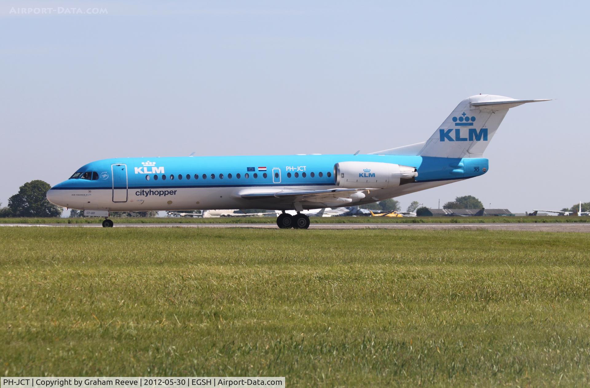 PH-JCT, 1995 Fokker 70 (F-28-0070) C/N 11537, About to depart.