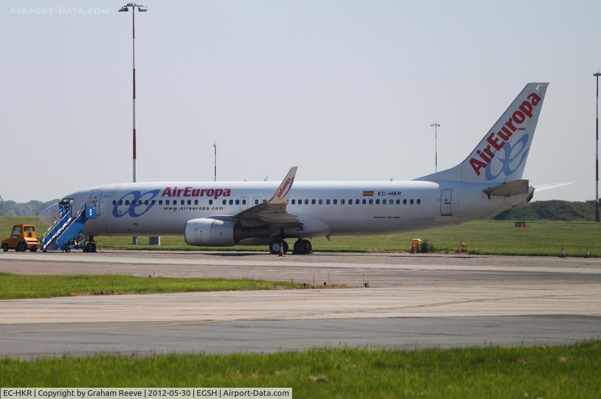 EC-HKR, 2000 Boeing 737-85P C/N 28536, Parked in the early morning sun.