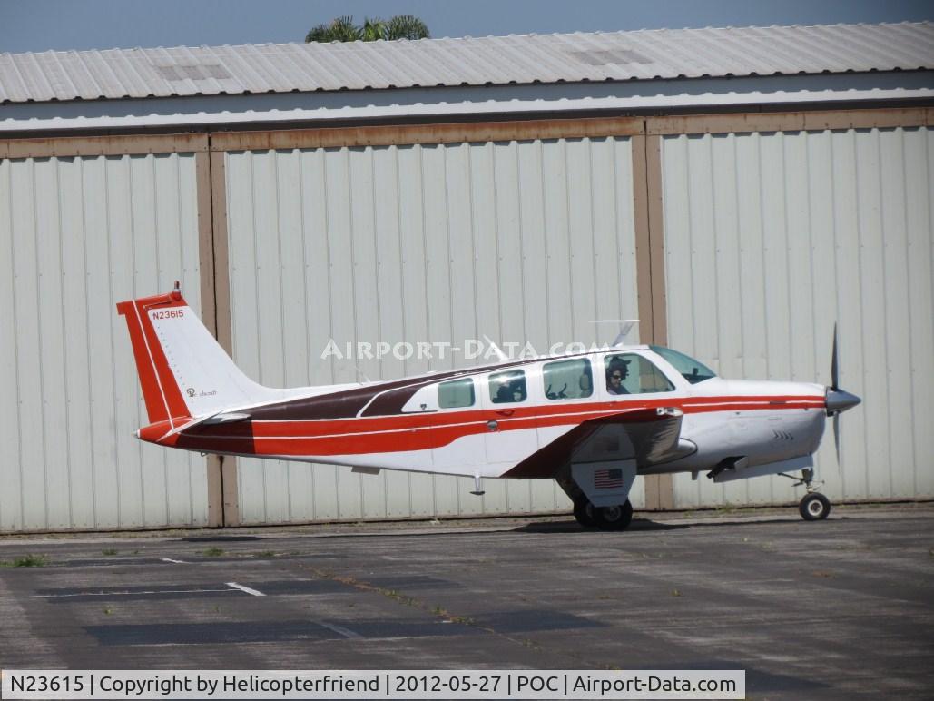 N23615, 1977 Beech A36 Bonanza 36 C/N E-1191, Awaiting clearence to enter taxiway Sierra, by Ranger Row