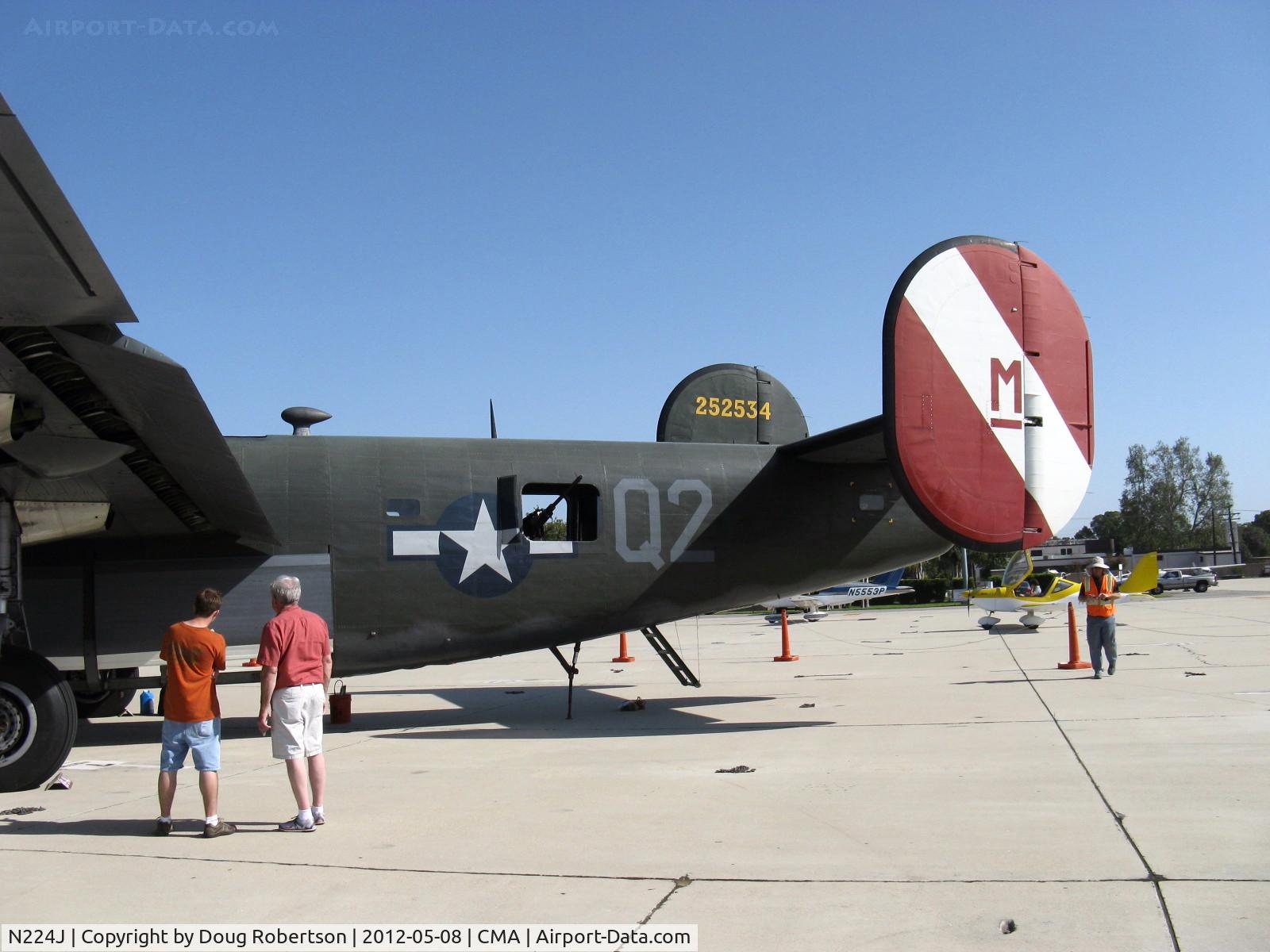 N224J, 1944 Consolidated B-24J-85-CF Liberator C/N 1347 (44-44052), 1944 Consolidated B-24J LIBERATOR 'Witchcraft'. four turbocharged P&W R-1830-65 Twin Wasp 1,200 Hp each, waist gun and those huge Fowler-type wing flaps