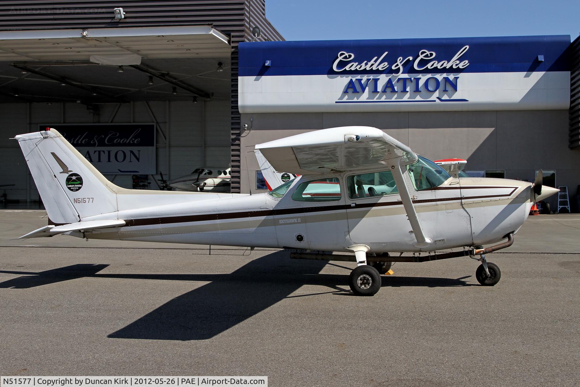 N51577, 1980 Cessna 172P Skyhawk II C/N 17274322, Survey Cessna 172. Note the long exhaust pipe