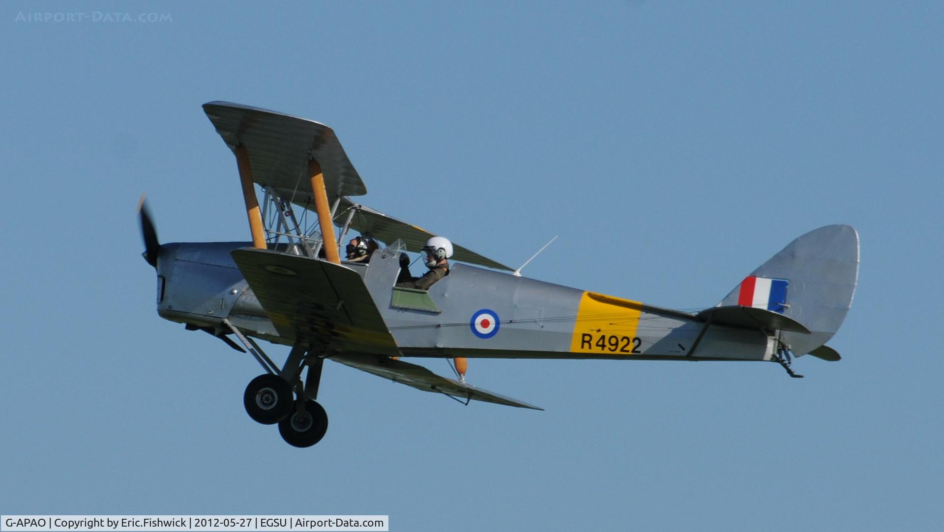 G-APAO, 1940 De Havilland DH-82A Tiger Moth II C/N 82845, 4. R4922 at IWM Duxford Jubilee Airshow, May 2012.