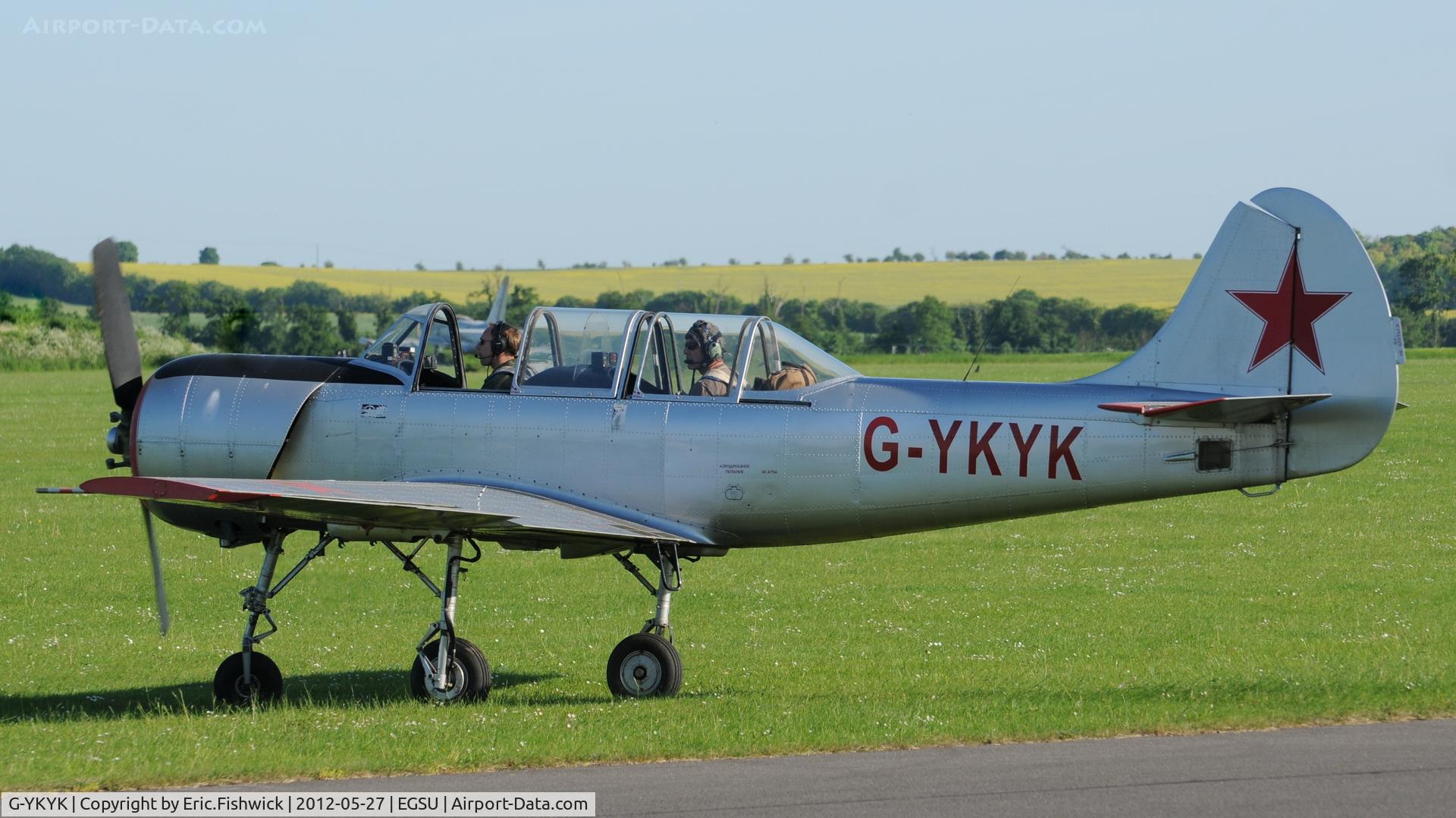 G-YKYK, 1998 Yakovlev (Aerostar) Yak-52 C/N 9812106, 1. G-YKYK at IWM Duxford Jubilee Airshow, May 2012.