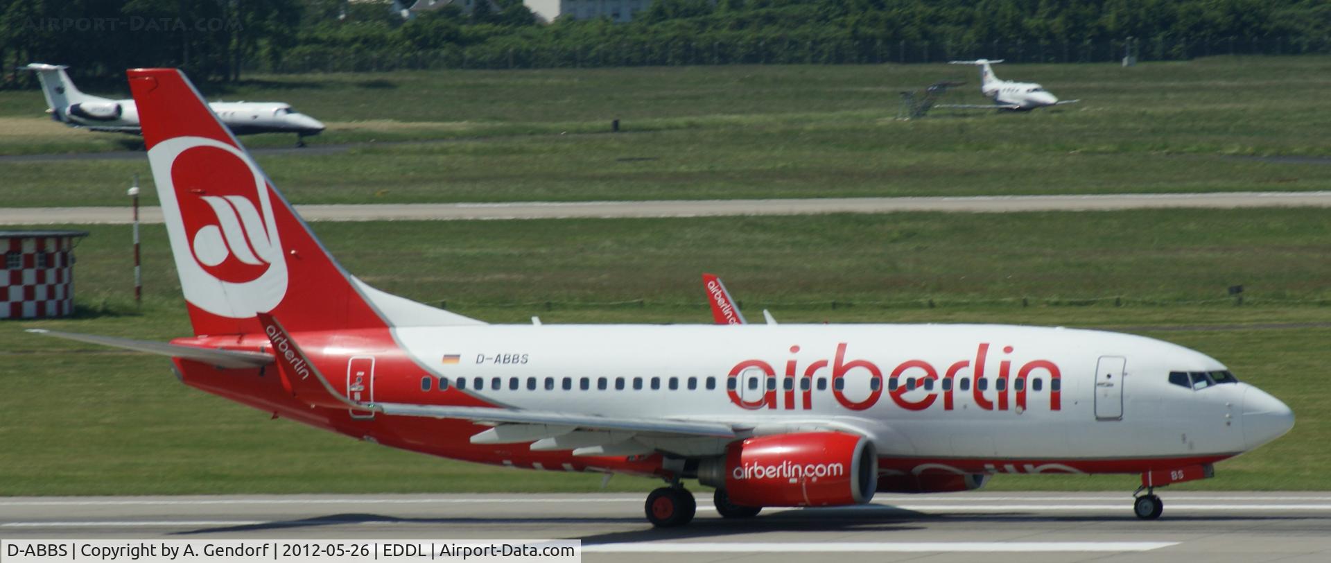 D-ABBS, 2001 Boeing 737-76N C/N 28654, Air Berlin, waiting on Rwy05R for departure at Düsseldorf Int´l (EDDL)