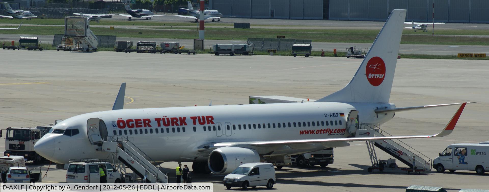 D-AXLF, 1998 Boeing 737-8Q8 C/N 28218, XL Airways Germany (Öger Türk Tur cs.), seen here in parking position, waiting for the next flight at Düsseldorf Int´l (EDDL)
