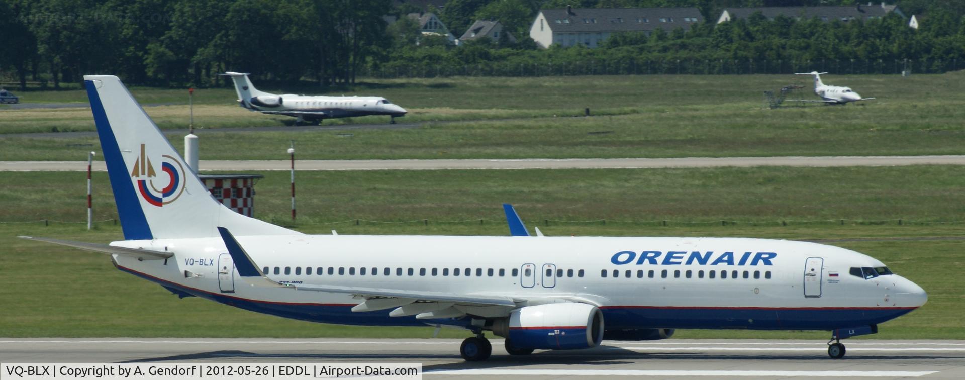 VQ-BLX, 1999 Boeing 737-85P C/N 28384, Orenair, is running down Rwy05R at Düsseldorf Int´ (EDDL)