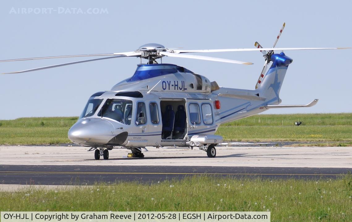 OY-HJL, 2009 AgustaWestland AW-139 C/N 31245, Parked at Norwich.