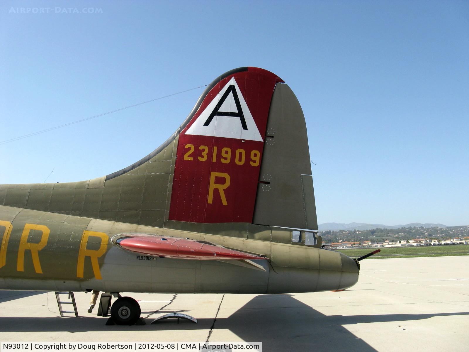 N93012, 1944 Boeing B-17G-30-BO Flying Fortress C/N 32264, 1944 Boeing B-17G FLYING FORTRESS 'Nine O Nine', four turbocharged wright Cyclone R-1820-97 1,200 Hp each, tail guns turret