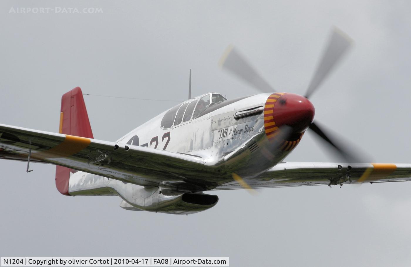 N1204, 1944 North American P-51C Mustang C/N 103-26385, low pass over the fantasy of flight museum