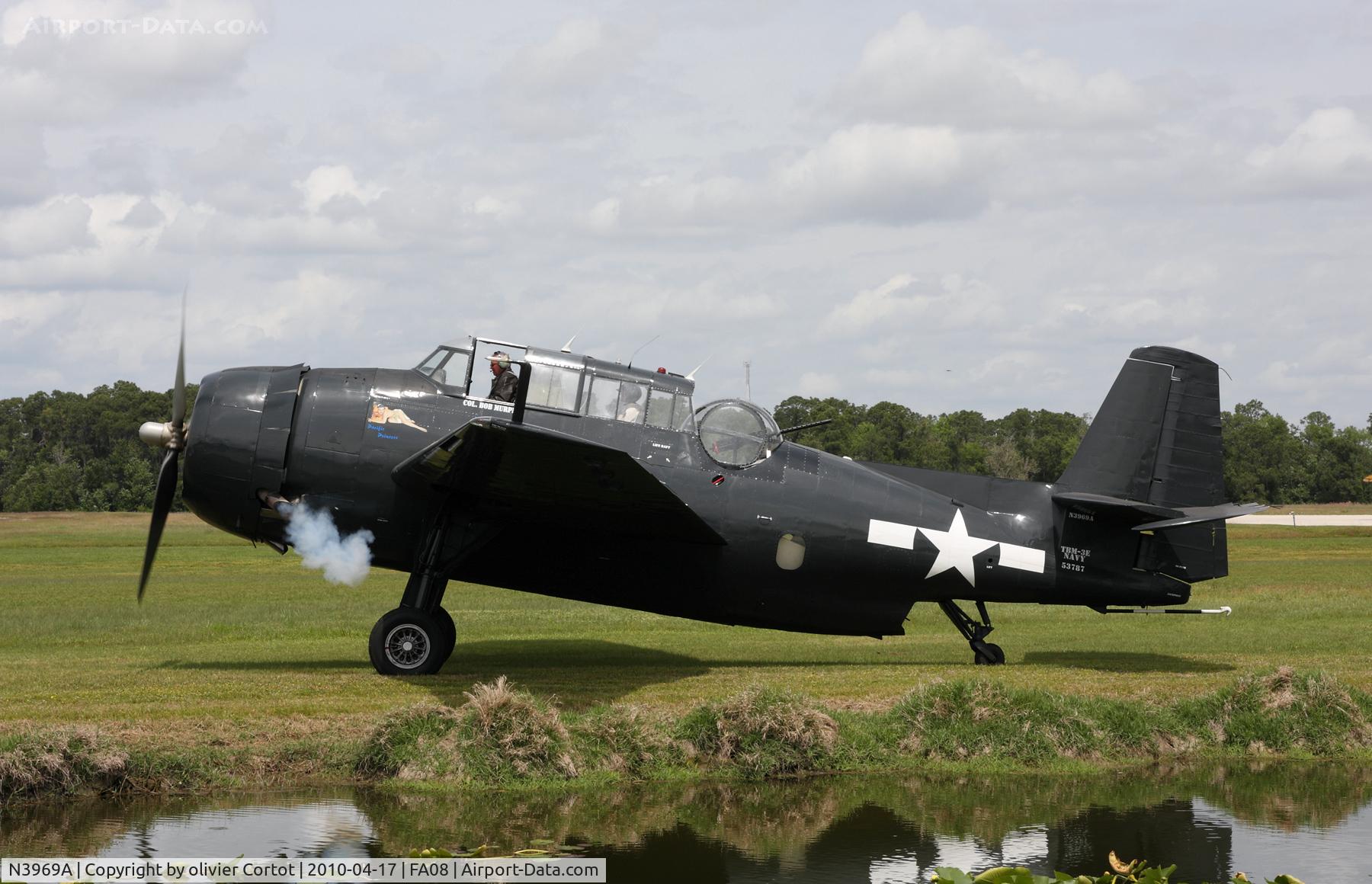 N3969A, Grumman TBM-3E Avenger C/N 53787, starting the engine, Fantasy of flight museum