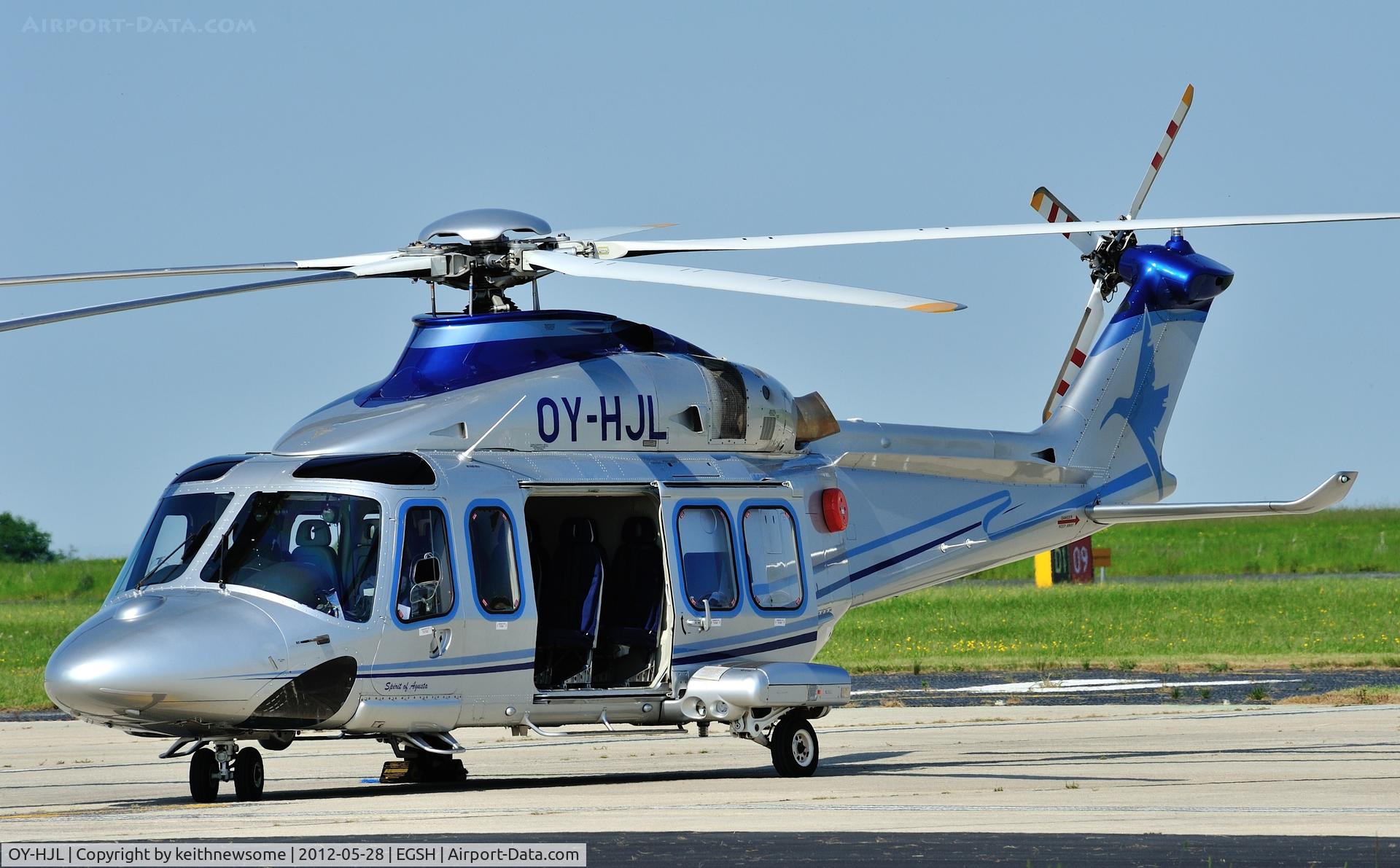 OY-HJL, 2009 AgustaWestland AW-139 C/N 31245, Yet another very good looking AW139 graces the ramp at Norwich !