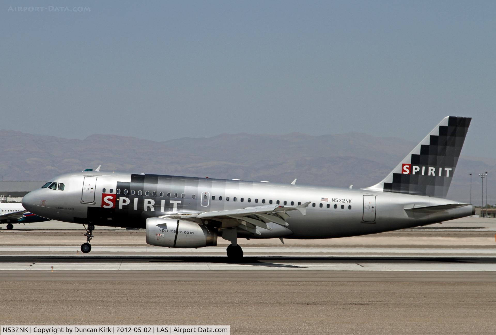 N532NK, 2007 Airbus A319-132 C/N 3165, Old colors Spirit A-319