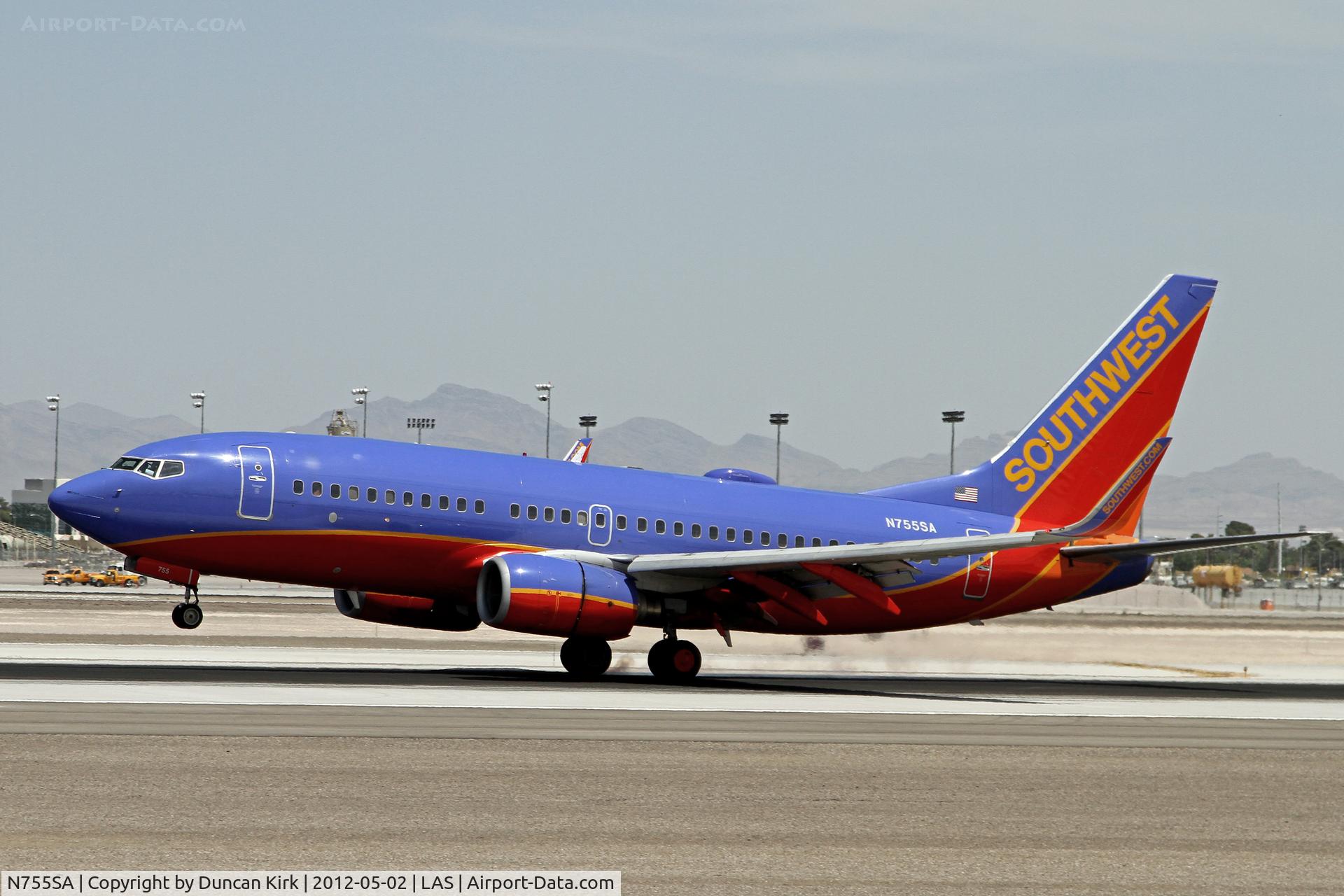 N755SA, 1999 Boeing 737-7H4 C/N 27871, Every other landing at Las Vegas is Southwest!