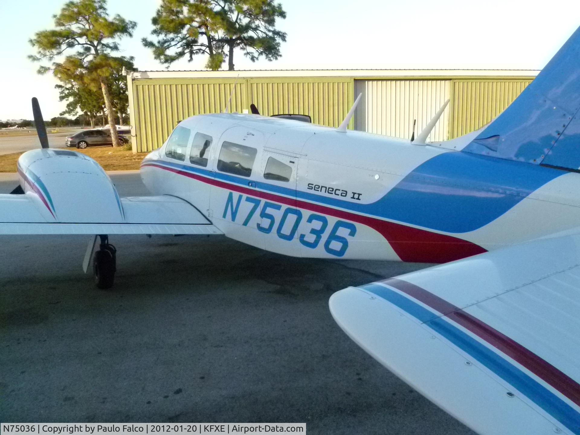 N75036, 1976 Piper PA-34-200T C/N 34-7670218, N75036 at KFXE before delivery flight to new owner in Brazil as PR-EBF.