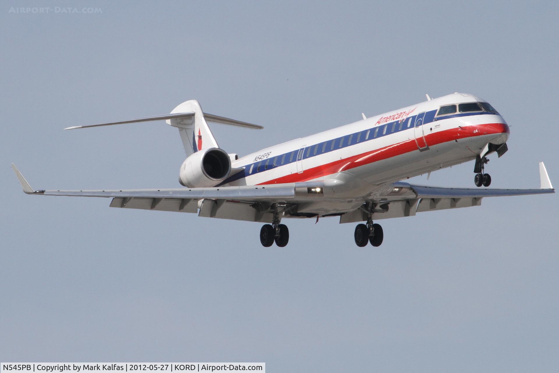 N545PB, Bombardier CRJ-702 (CL-600-2C10) Regional Jet C/N 10325, American Eagle Bombardier CL-600-2C10, EGF3735 arriving from Cleveland-Hopkins Intl /KCLE, RWY 14R approach KORD.