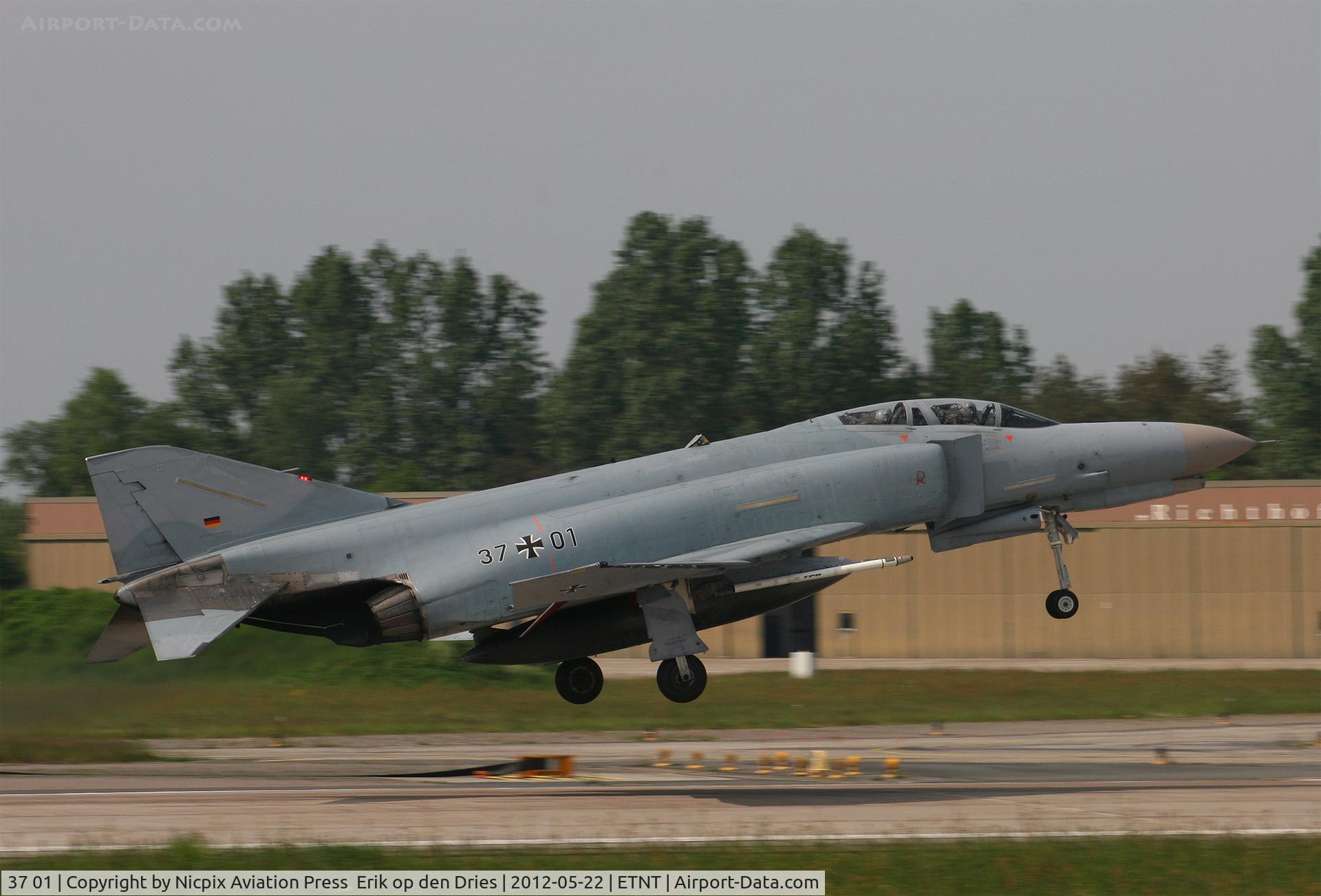 37 01, 1972 McDonnell Douglas F-4F Phantom II C/N 4330, 3701 recovering into Wittmund AB