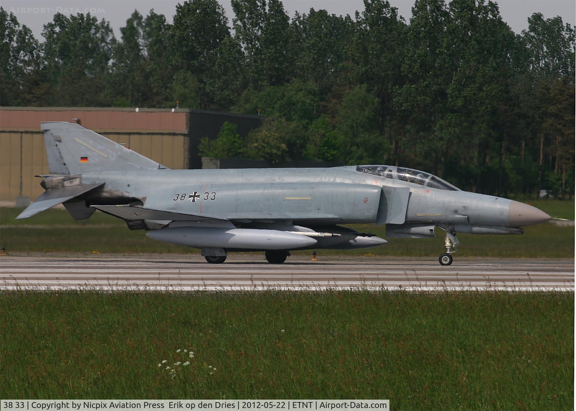 38 33, 1972 McDonnell Douglas F-4F Phantom II C/N 4704, F-4FKWS 3833 entering the runway of Wittmund AB