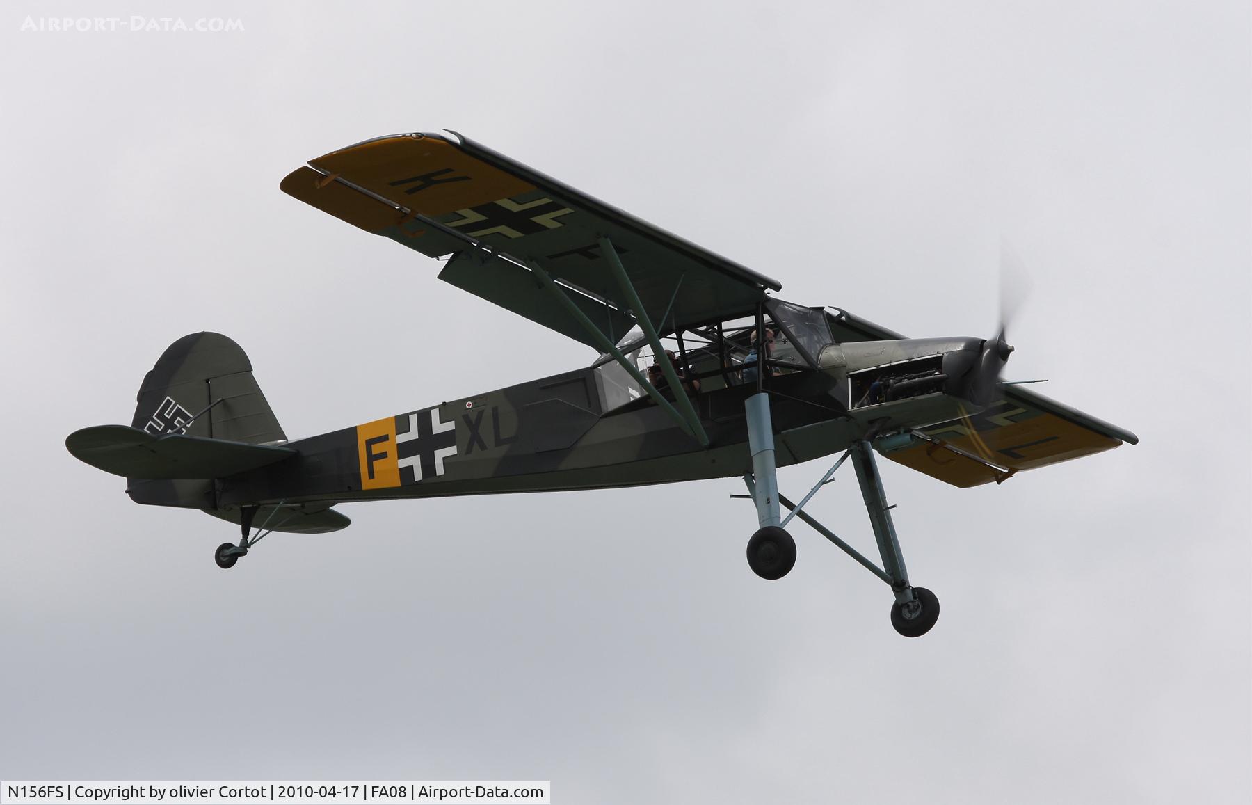 N156FS, 1942 Fieseler F1-156-C2 Storch C/N 4642, flying over the museum