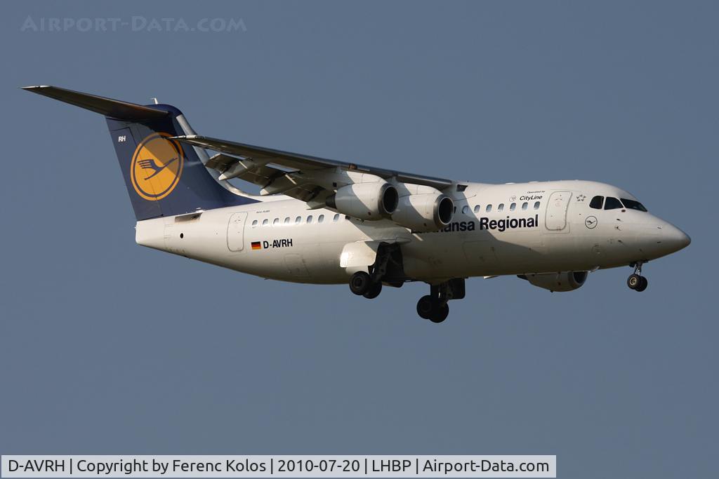D-AVRH, 1995 British Aerospace Avro 146-RJ85 C/N E.2268, Ferihegy