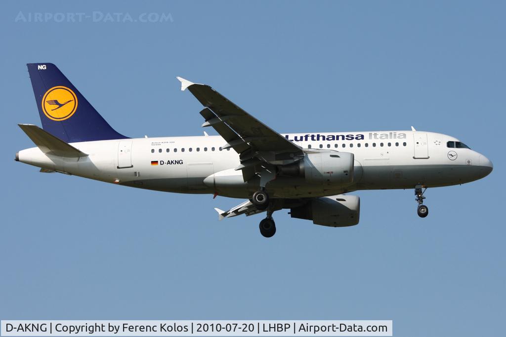 D-AKNG, 1997 Airbus A319-112 C/N 654, Ferihegy