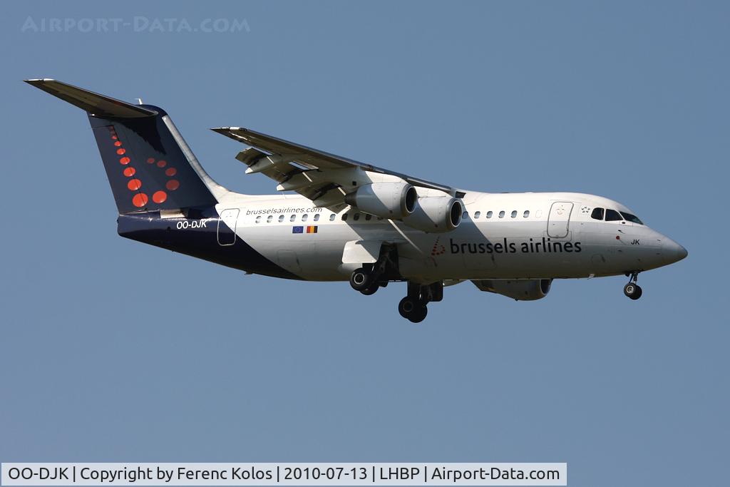 OO-DJK, 1995 British Aerospace Avro 146-RJ85 C/N E.2271, Ferihegy