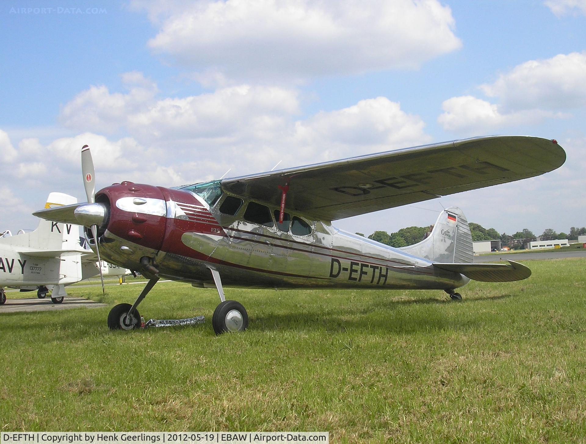 D-EFTH, 1953 Cessna 195B Businessliner C/N 16087, Stampe Fly in 2012 , Deurne