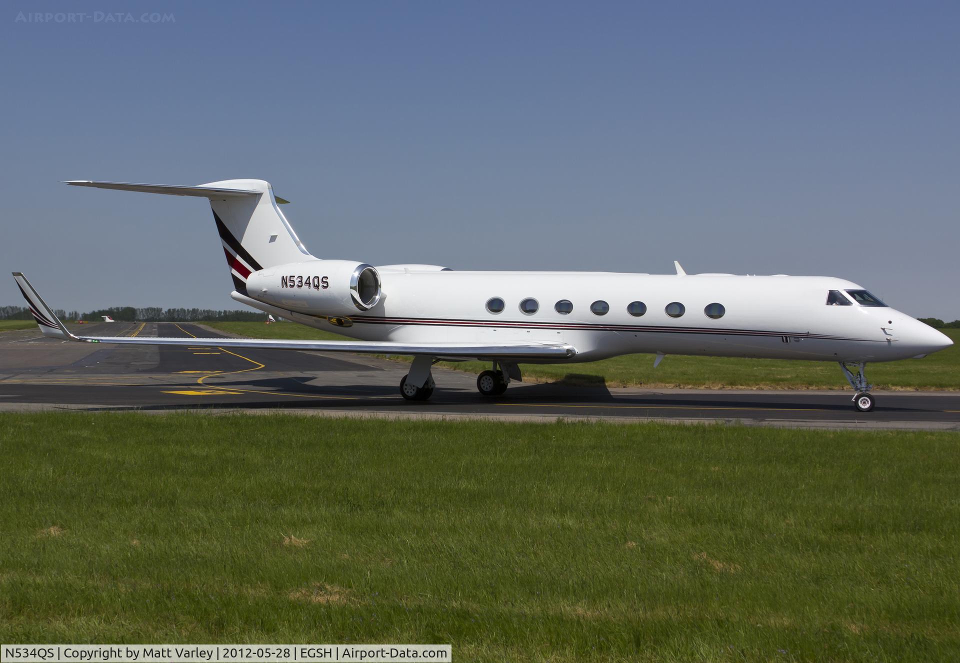 N534QS, 2006 Gulfstream Aerospace GV-SP (G550) C/N 5103, departing SaxonAir.