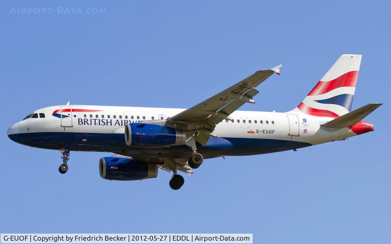 G-EUOF, 2001 Airbus A319-131 C/N 1590, on final RW05R