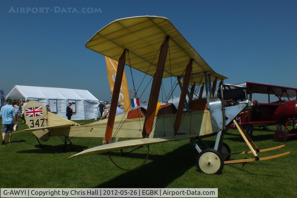 G-AWYI, 1969 Royal Aircraft Factory BE-2c Replica C/N 001, at AeroExpo 2012