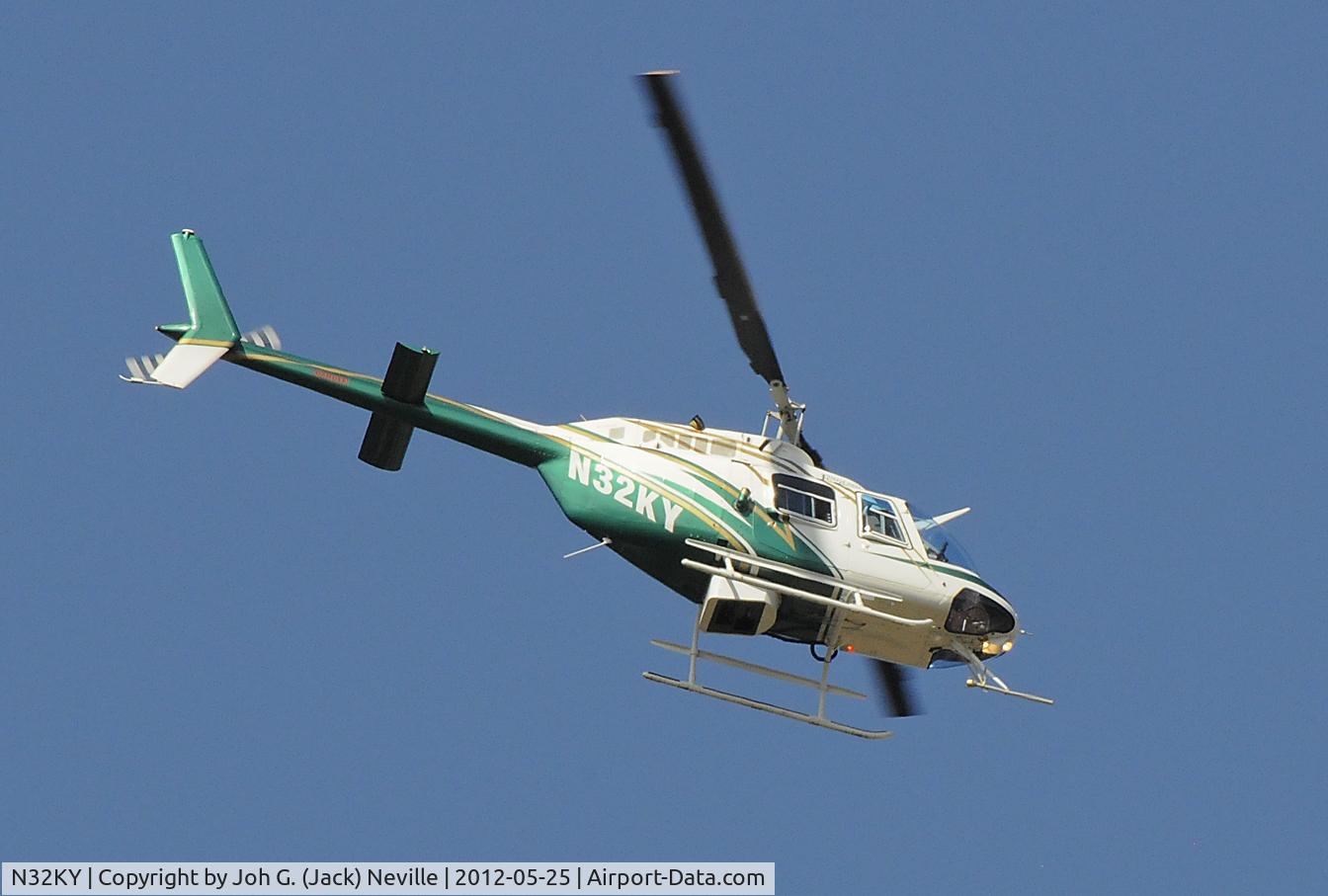 N32KY, 1979 Bell 206B C/N 2875, Now owned by English Air Service, Santa Maria, CA. Photo taken 8:41 AM Friday, May 25, 2012 over Nipomo, CA