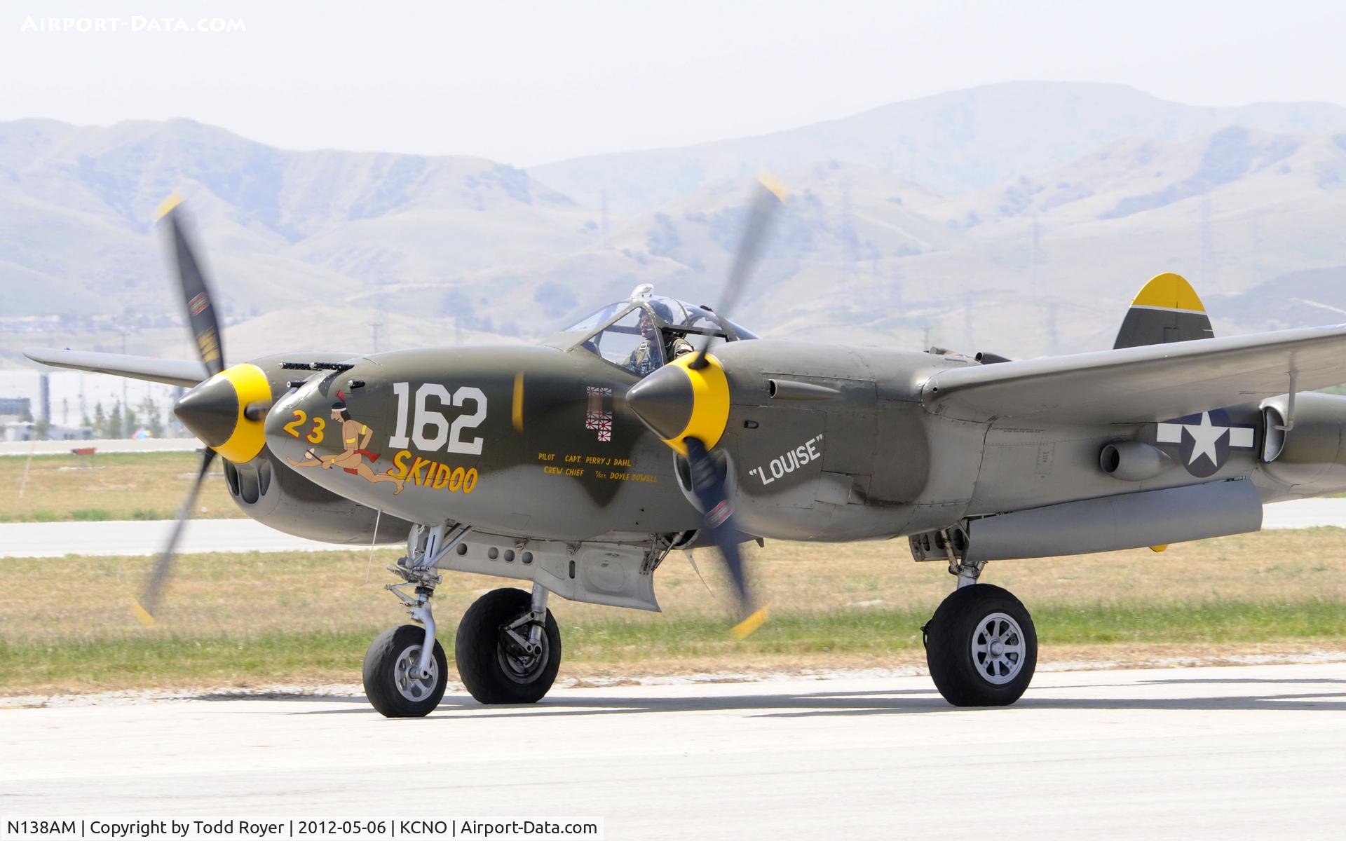 N138AM, 1943 Lockheed P-38J Lightning C/N 44-23314, 2012 Chino Airshow