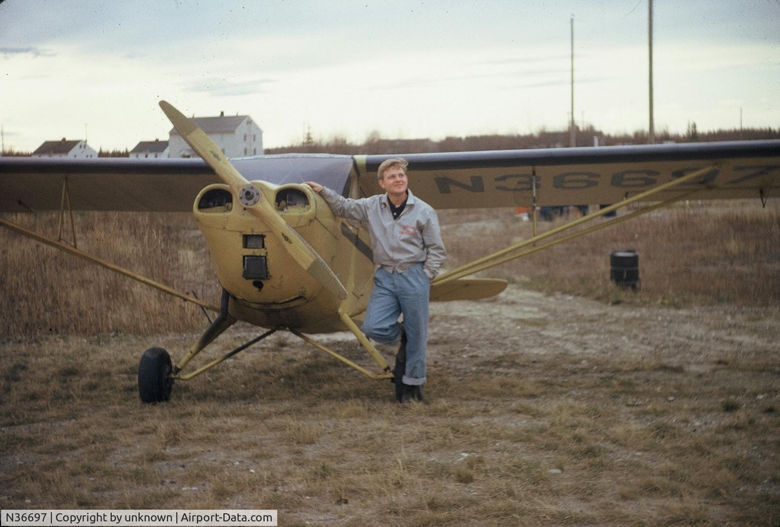 N36697, 1941 Aeronca 65-CA Super Chief C/N C-17561, Tom Slaney with his 1941 Aeronca Chief #N36697, purchased from 