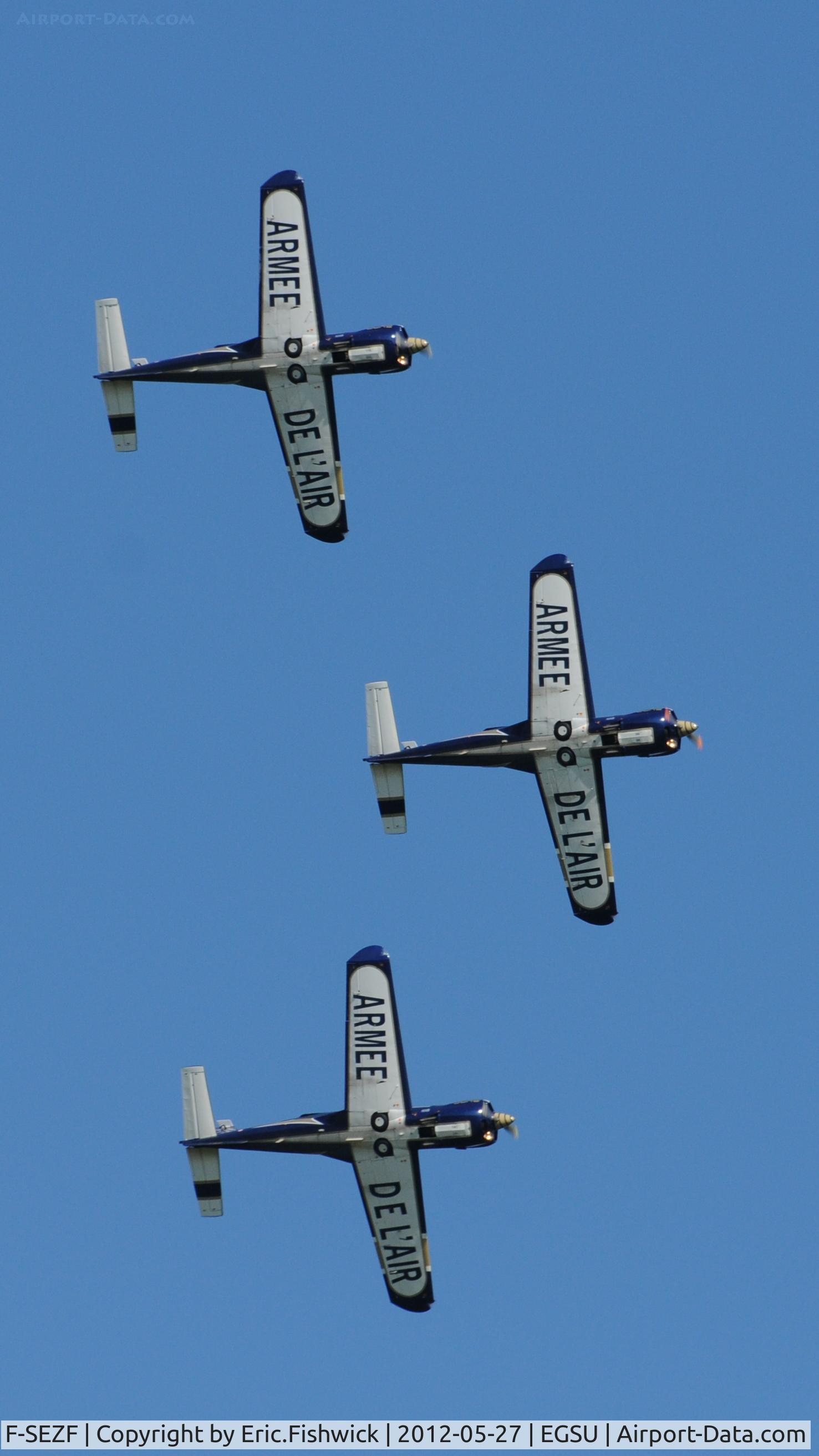 F-SEZF, Socata TB-30 Epsilon C/N 141, 5. F-SEZF (French Airforce Patrouille Cartouche Dore) at IWM Duxford Jubilee Airshow, May 2012.