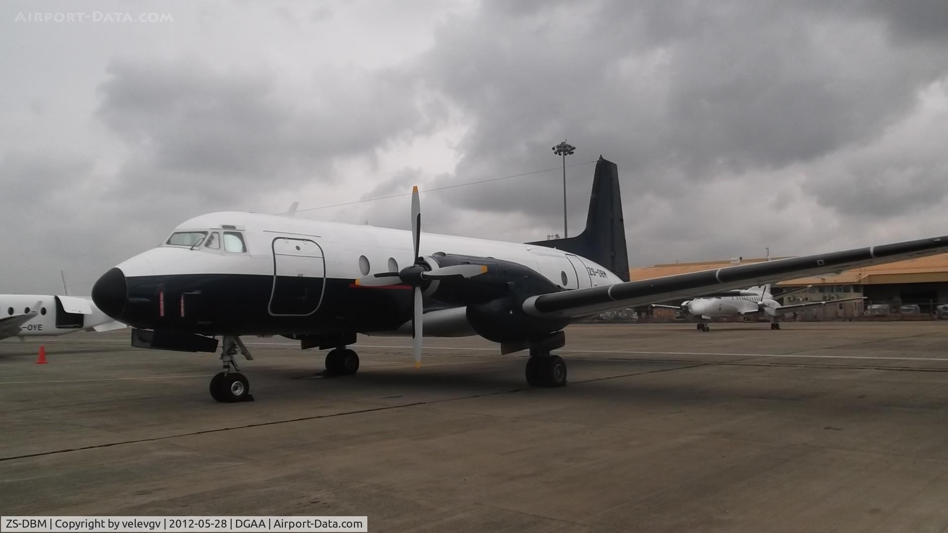 ZS-DBM, 1975 Hawker Siddeley HS.748 Series 2B C/N 1736, arrived in Accra after a ferry flight from Cape Town, RSA