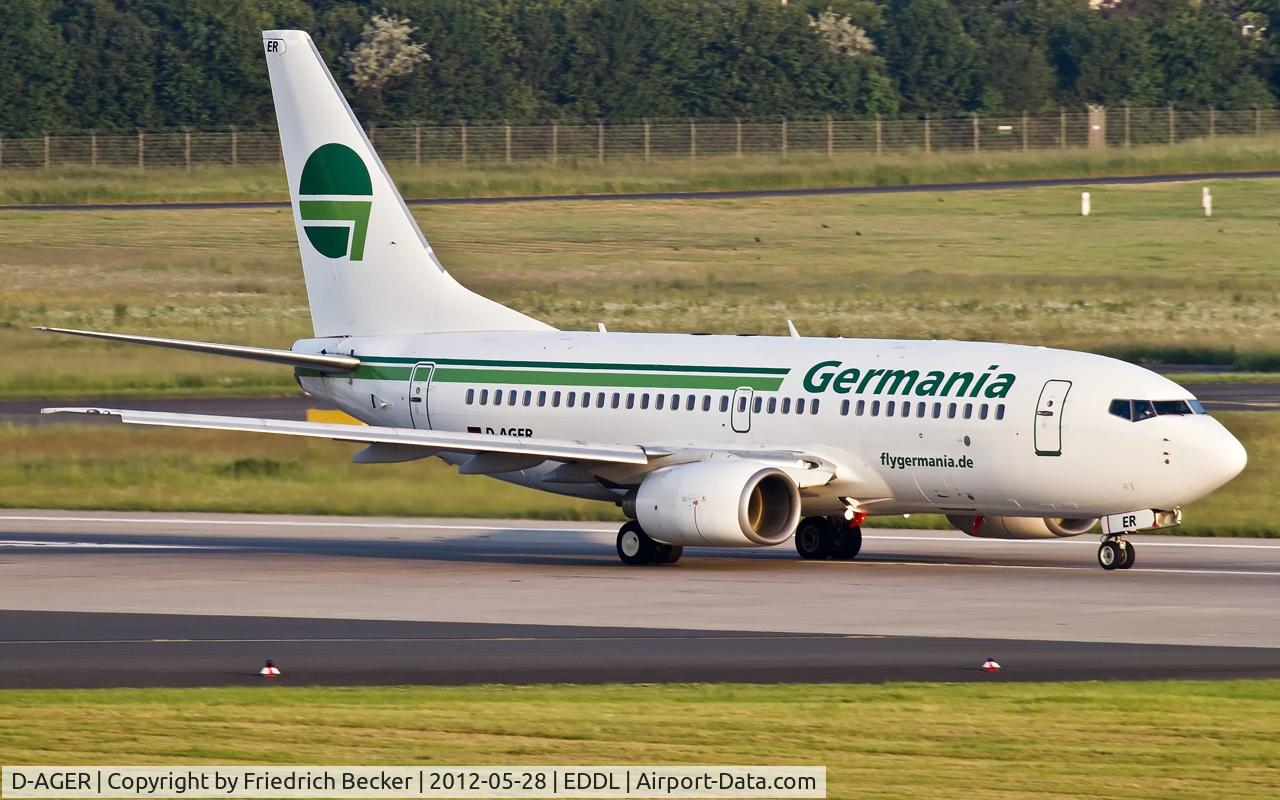 D-AGER, 1998 Boeing 737-75B C/N 28107, departure via RW05