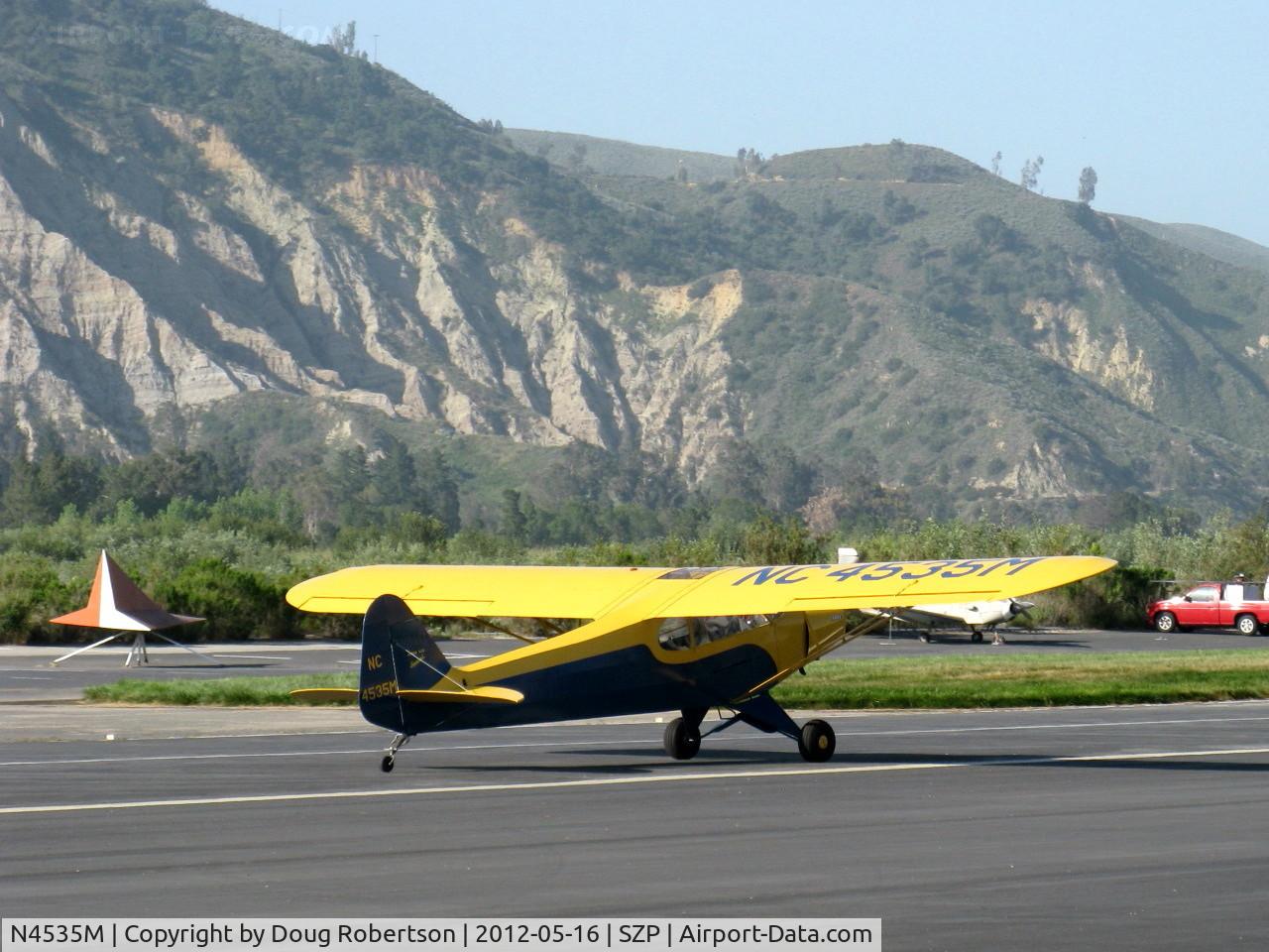 N4535M, 1947 Piper PA-11 Cub Special C/N 11-39, 1947 Piper PA-11 CUB SPECIAL, Continental A&C65 65 Hp, landing roll Rwy 22