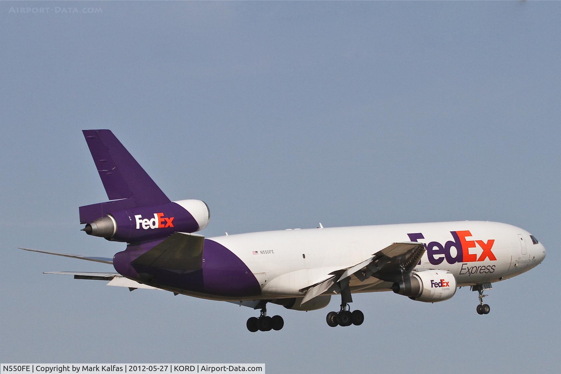 N550FE, 1972 McDonnell Douglas MD-10-10F C/N 46521, FedEx  Mcdonnell Douglas MD-10-10F, FDX398 arriving from Memphis Int'l /KMEM, RWY 14R approach KORD.