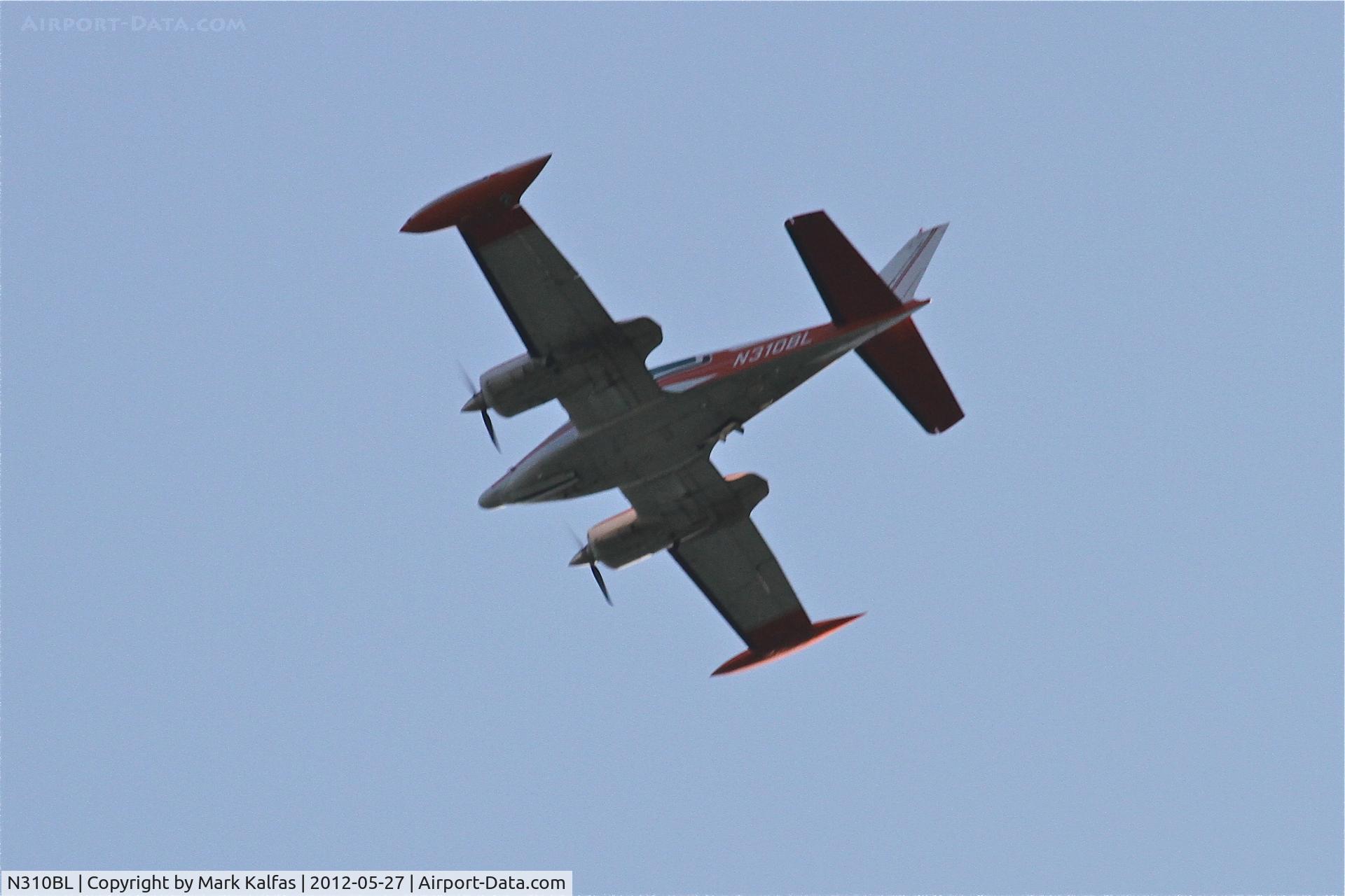 N310BL, 1970 Cessna T310Q C/N 310Q0069, Overhead southbound 5 MI SE of DPA.