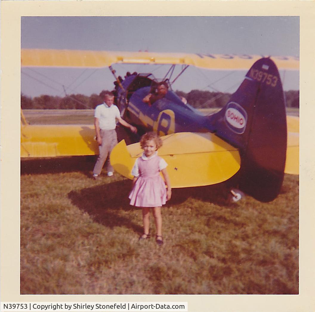 N39753, 1942 Waco UPF-7 C/N 5886, We were watching Barnhill's Air Circus, the summer of 1964 at Horn's Airport, Bell Street, Chagrin Falls, Ohio. My mother and I took our first plane ride in this plane. The pilot flew us over our house!