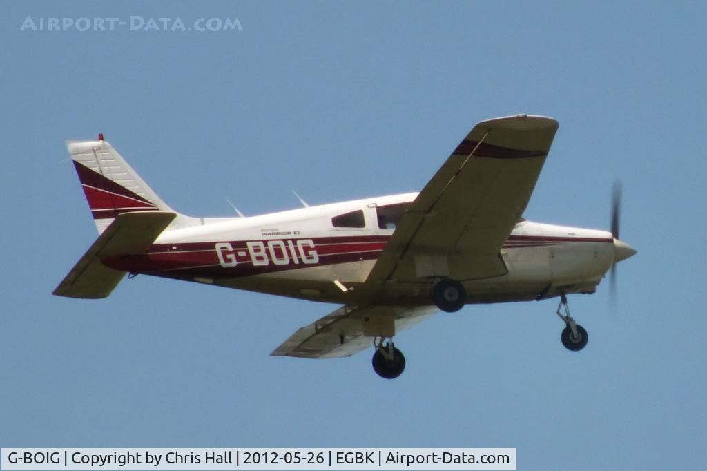 G-BOIG, 1985 Piper PA-28-161 Cherokee Warrior II C/N 28-8516027, at AeroExpo 2012