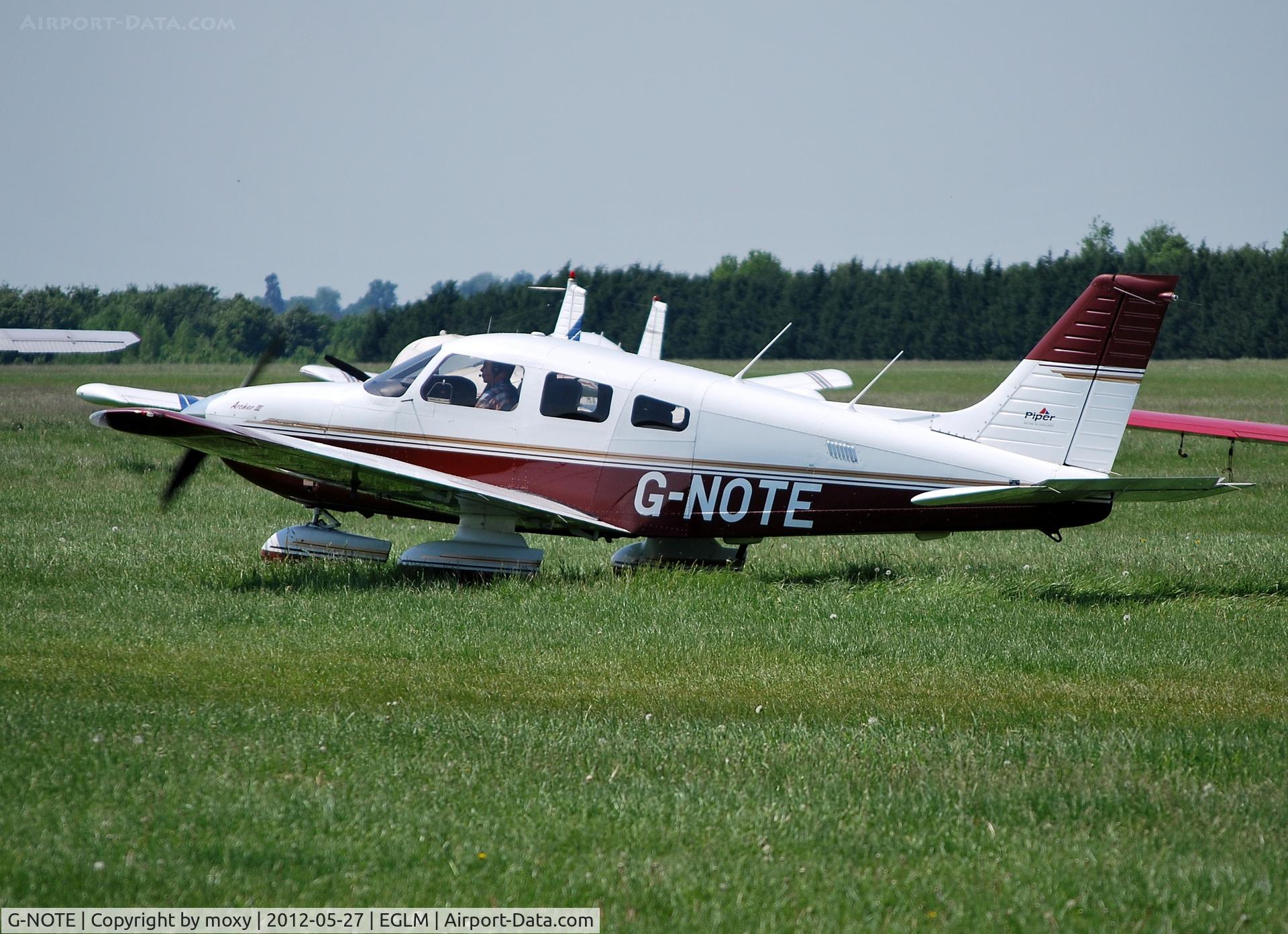 G-NOTE, 1997 Piper PA-28-181 Cherokee Archer III C/N 2843082, Cherokee Archer III at White Waltham. Ex N9282N