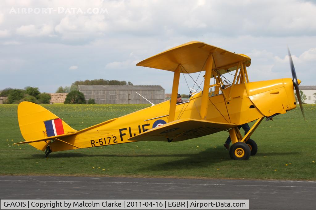 G-AOIS, 1939 De Havilland DH-82A Tiger Moth II C/N 83034, De Havilland DH82A Tiger Moth, Breighton Airfield, April 2011.