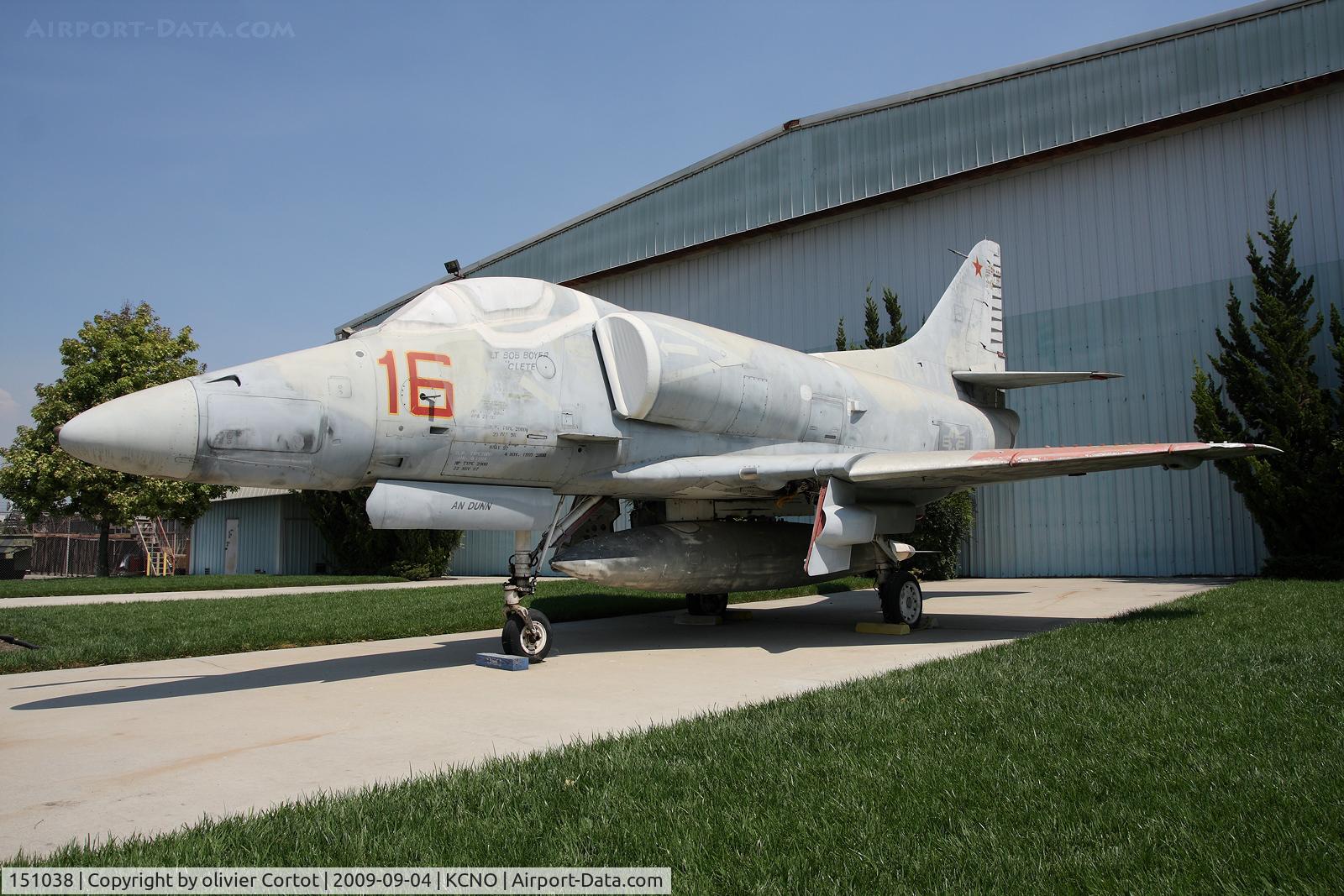 151038, Douglas A-4E Skyhawk C/N 13208, outside the Yanks museum