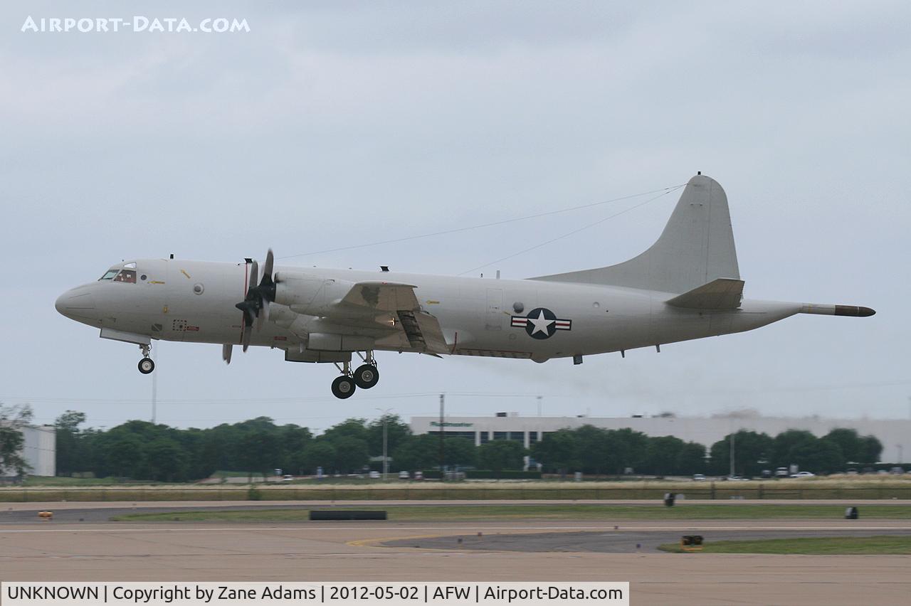 UNKNOWN, Lockheed P-3 Orion C/N unknown, Unmarked P-3 doing touch and goes at Alliance Airport - Fort Worth, TX