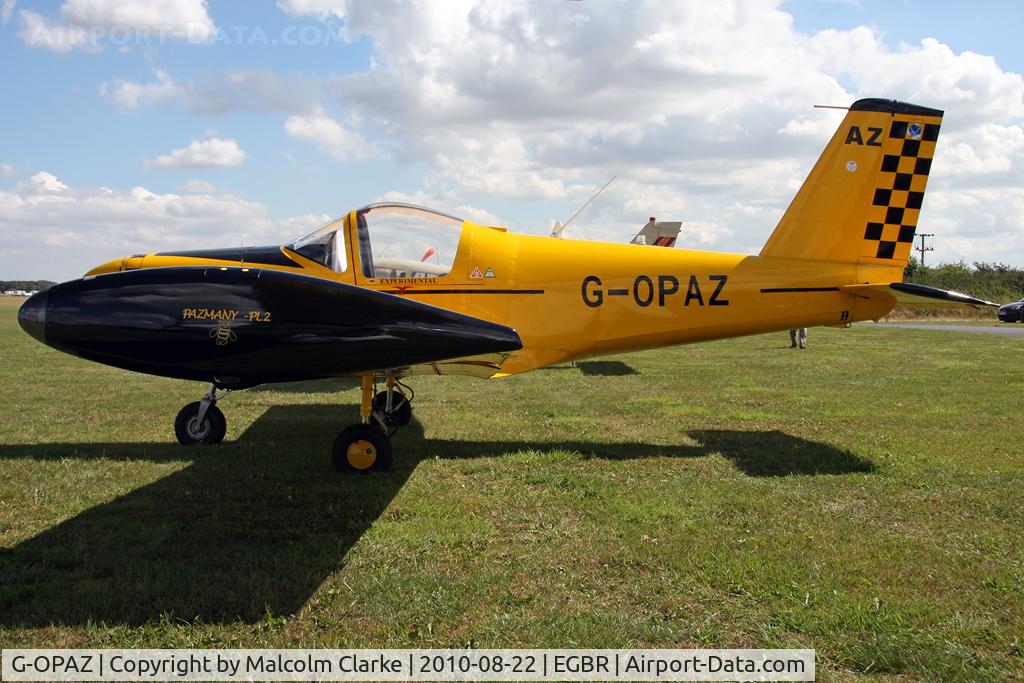 G-OPAZ, 2001 Pazmany PL-2 C/N PFA 069-10673, Pazmany PL-2 at Breighton Airfield, August 2010.