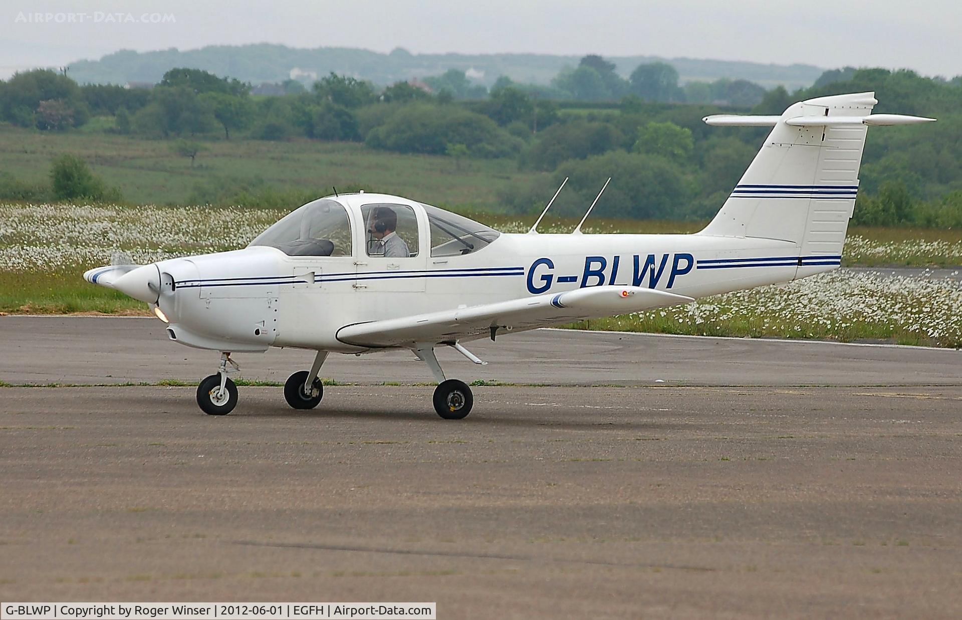 G-BLWP, 1978 Piper PA-38-112 Tomahawk Tomahawk C/N 38-78A0367, Latest addition to Cambrian Flying Club's fleet arriving at Swansea Airport.