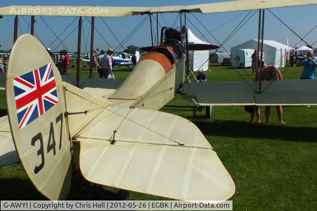 G-AWYI, 1969 Royal Aircraft Factory BE-2c Replica C/N 001, at AeroExpo 2012