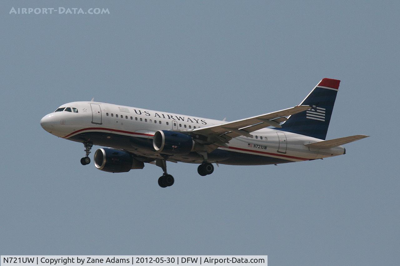 N721UW, 1999 Airbus A319-112 C/N 1095, US Airways at DFW Airport